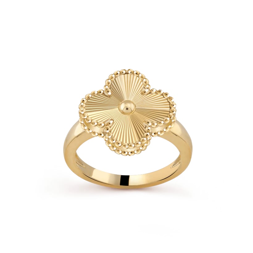 Clover Leaf Ring,925 Silver, 18k Gold Plated - image 10 of 19