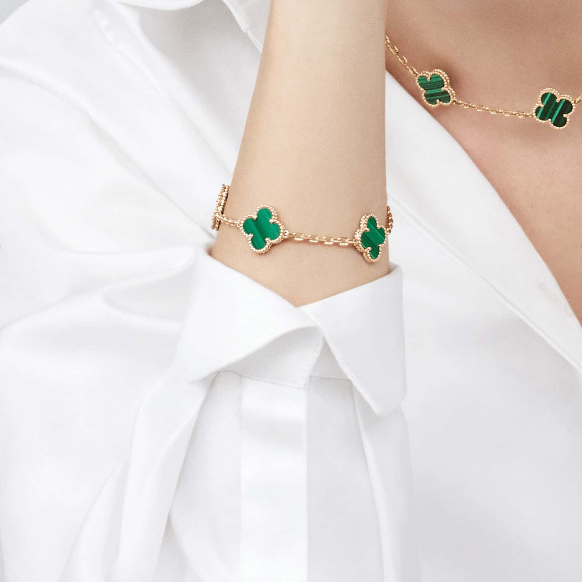 Clover Leaf Bracelet, 925 Silver, 18k Gold Plated - image 12 of 36