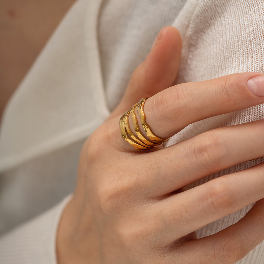 Cass 18K Gold-Plated Stainless Steel Ring