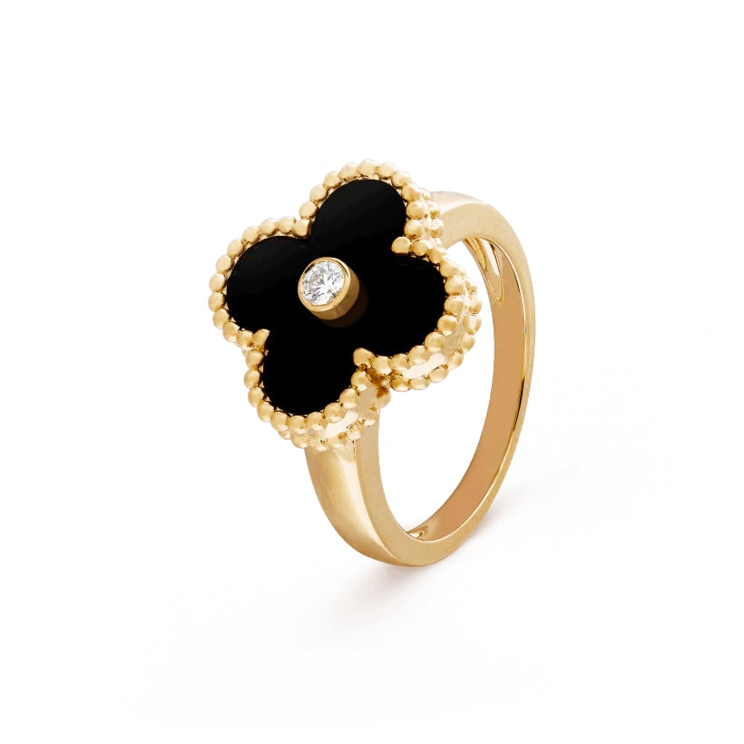 Clover Leaf Ring,925 Silver, 18k Gold Plated - image 1 of 19