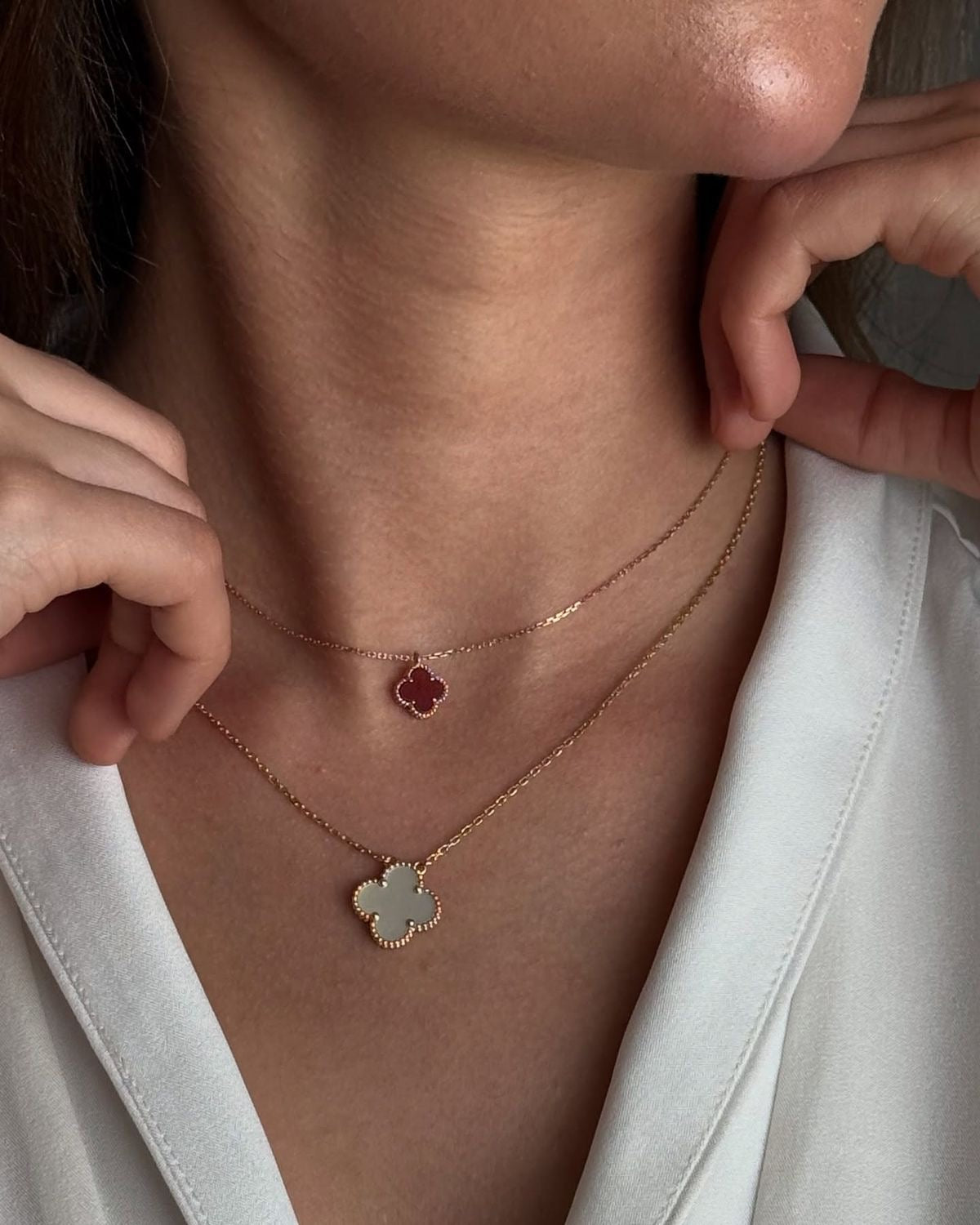 Clover Leaf Pendant Necklace in 18K Gold Plated Silver - image 17 of 22