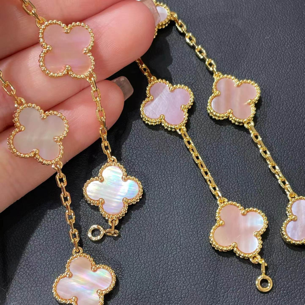 Clover Leaf Bracelet, 925 Silver, 18k Gold Plated - image 30 of 36