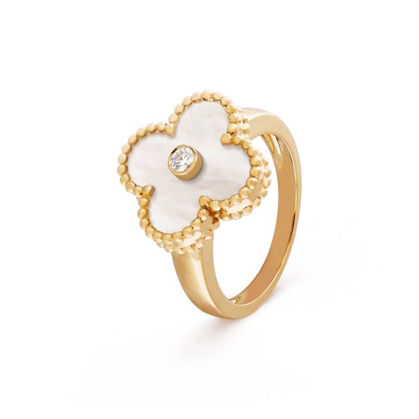 Clover Leaf Ring,925 Silver, 18k Gold Plated - image 3 of 19