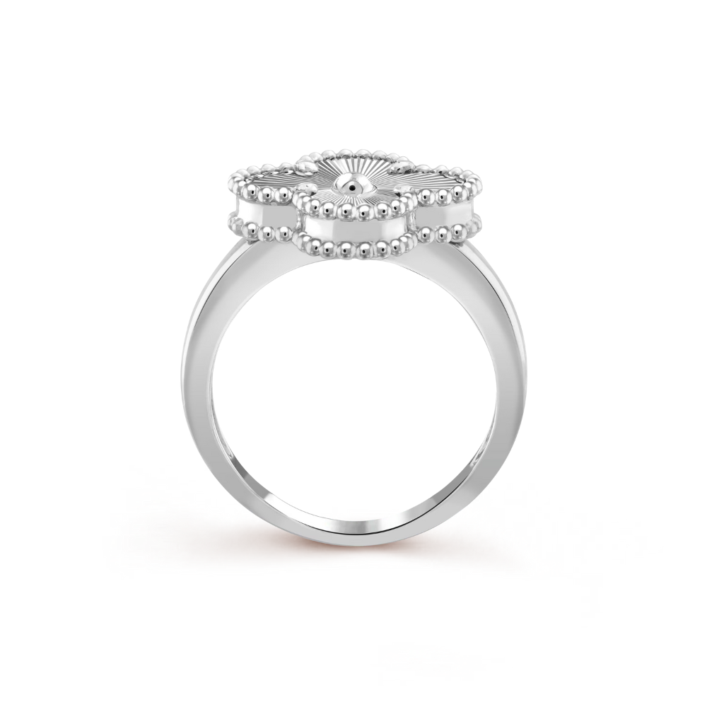 Clover Leaf Ring,925 Silver, 18k Gold Plated - image 15 of 19