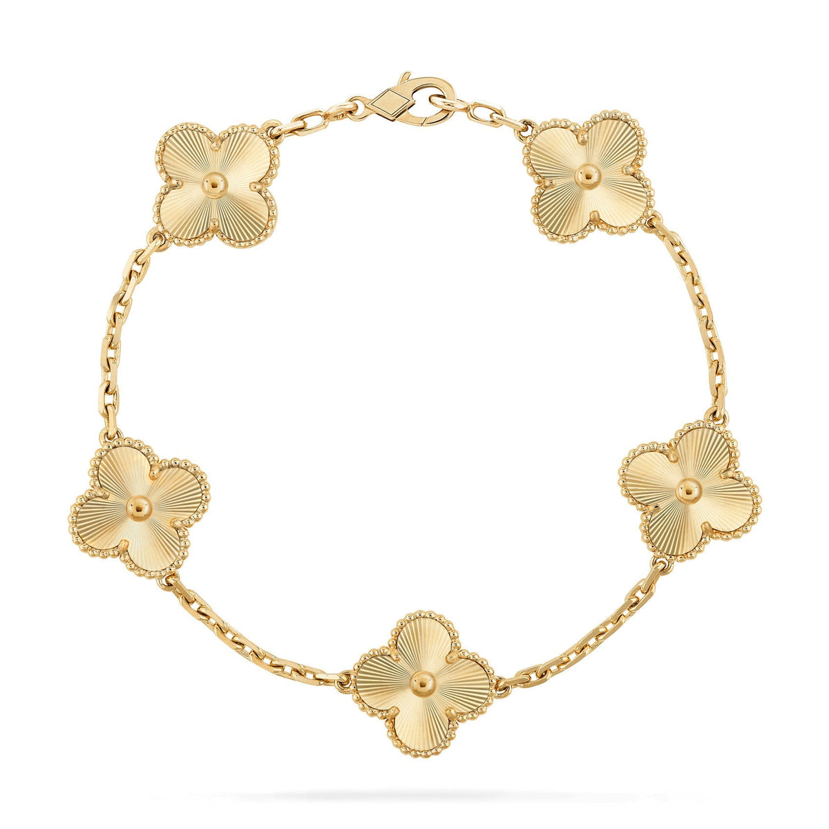 Clover Leaf Bracelet, 925 Silver, 18k Gold Plated - image 7 of 36