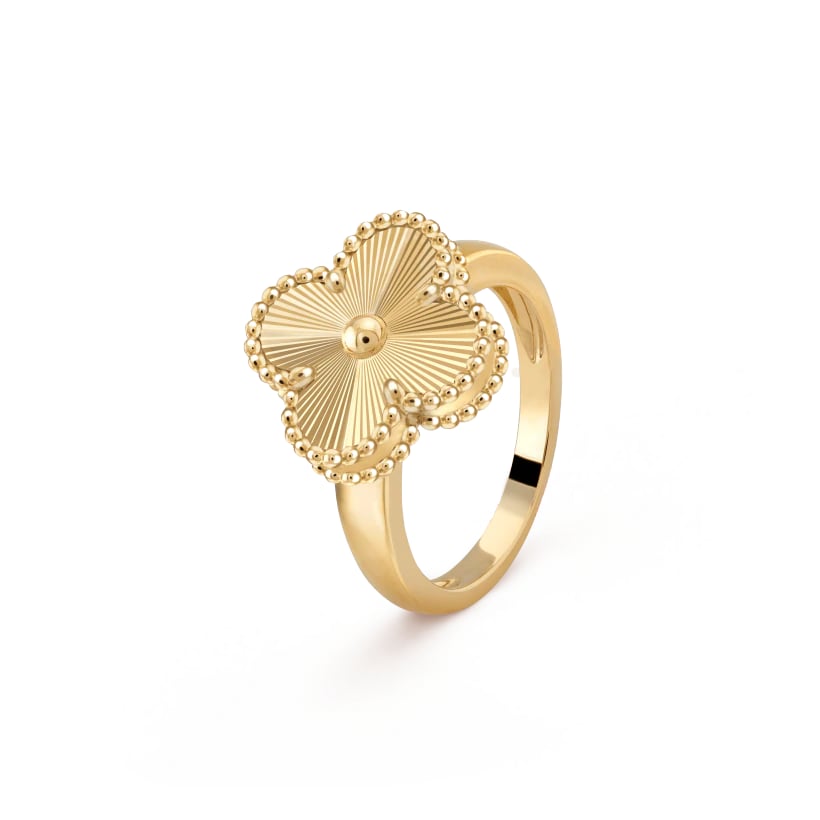 Clover Leaf Ring,925 Silver, 18k Gold Plated - image 9 of 19