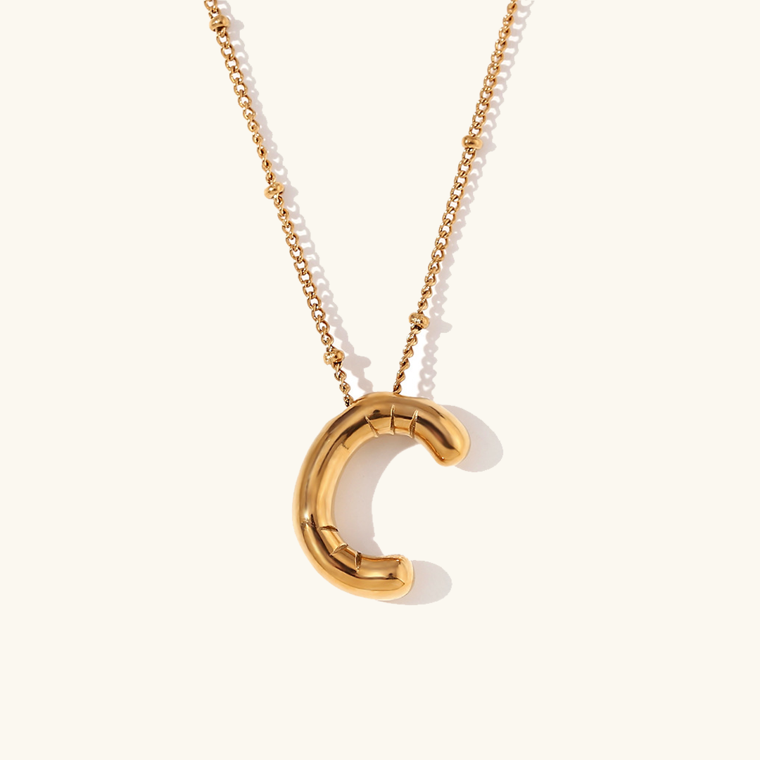 Balloon Initial 18K Gold-Plated Stainless Steel Necklace