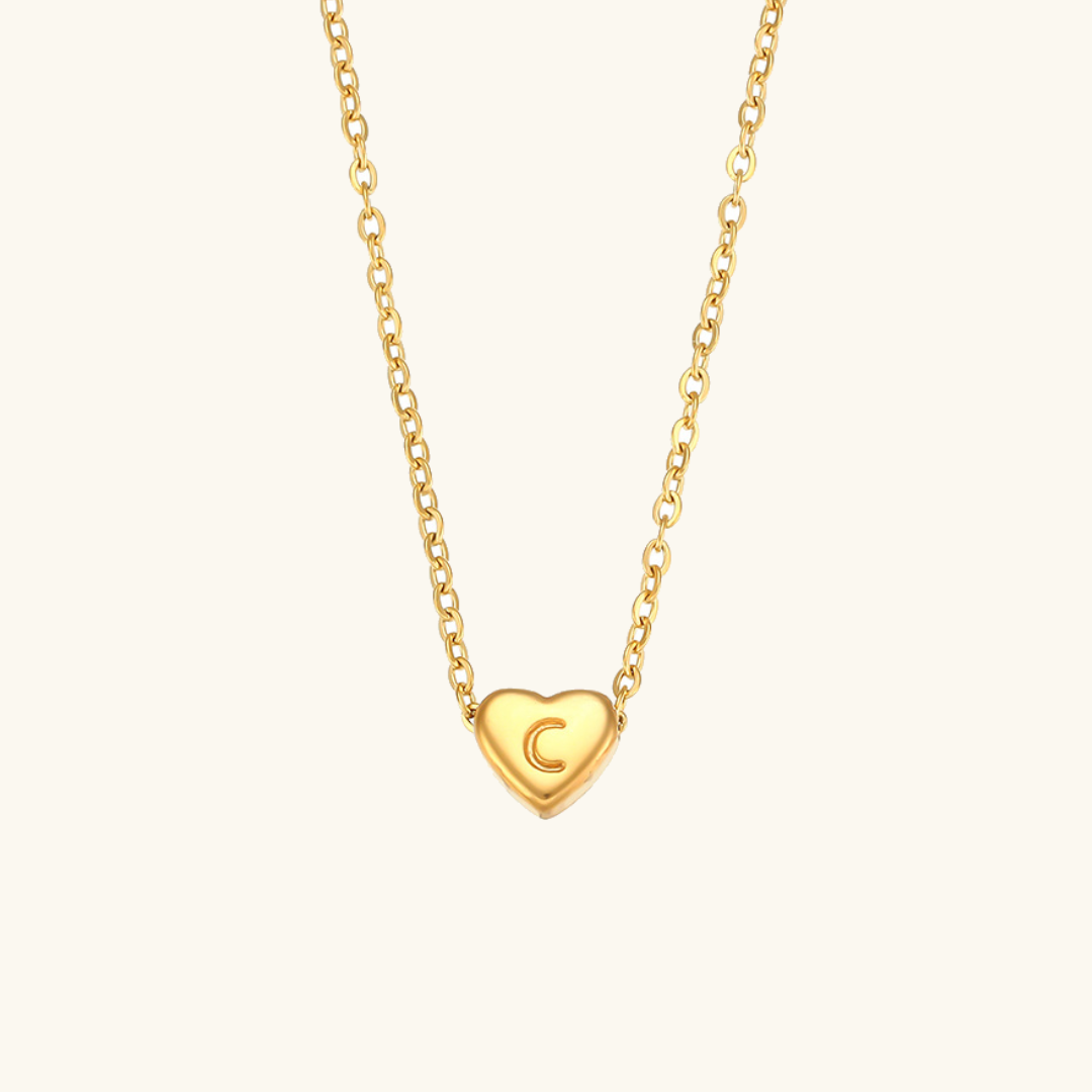 Heart Initial 18K Gold-Plated Stainless Steel Necklace