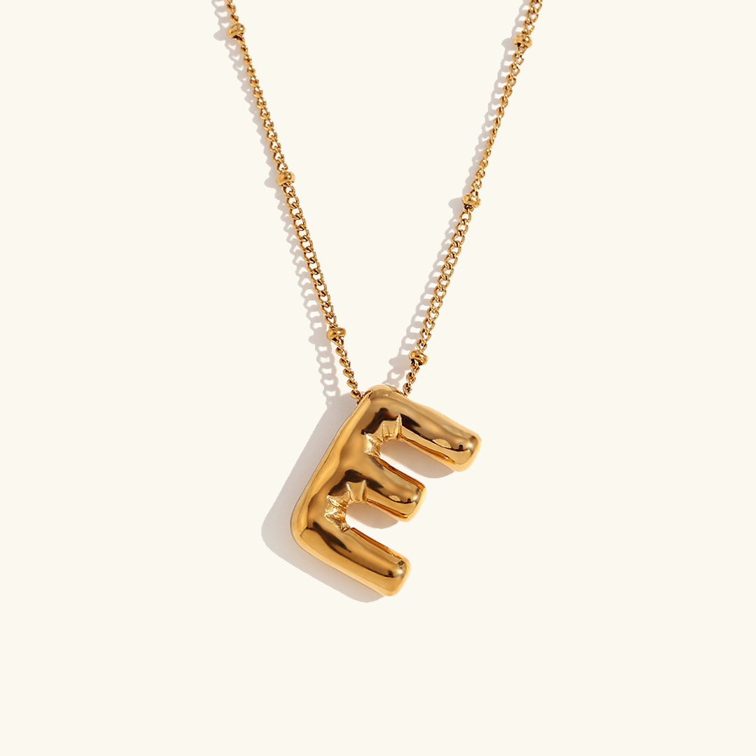 Balloon Initial 18K Gold-Plated Stainless Steel Necklace