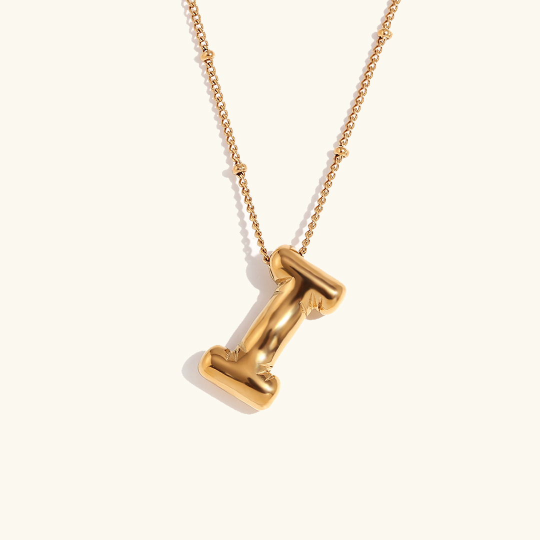 Balloon Initial 18K Gold-Plated Stainless Steel Necklace