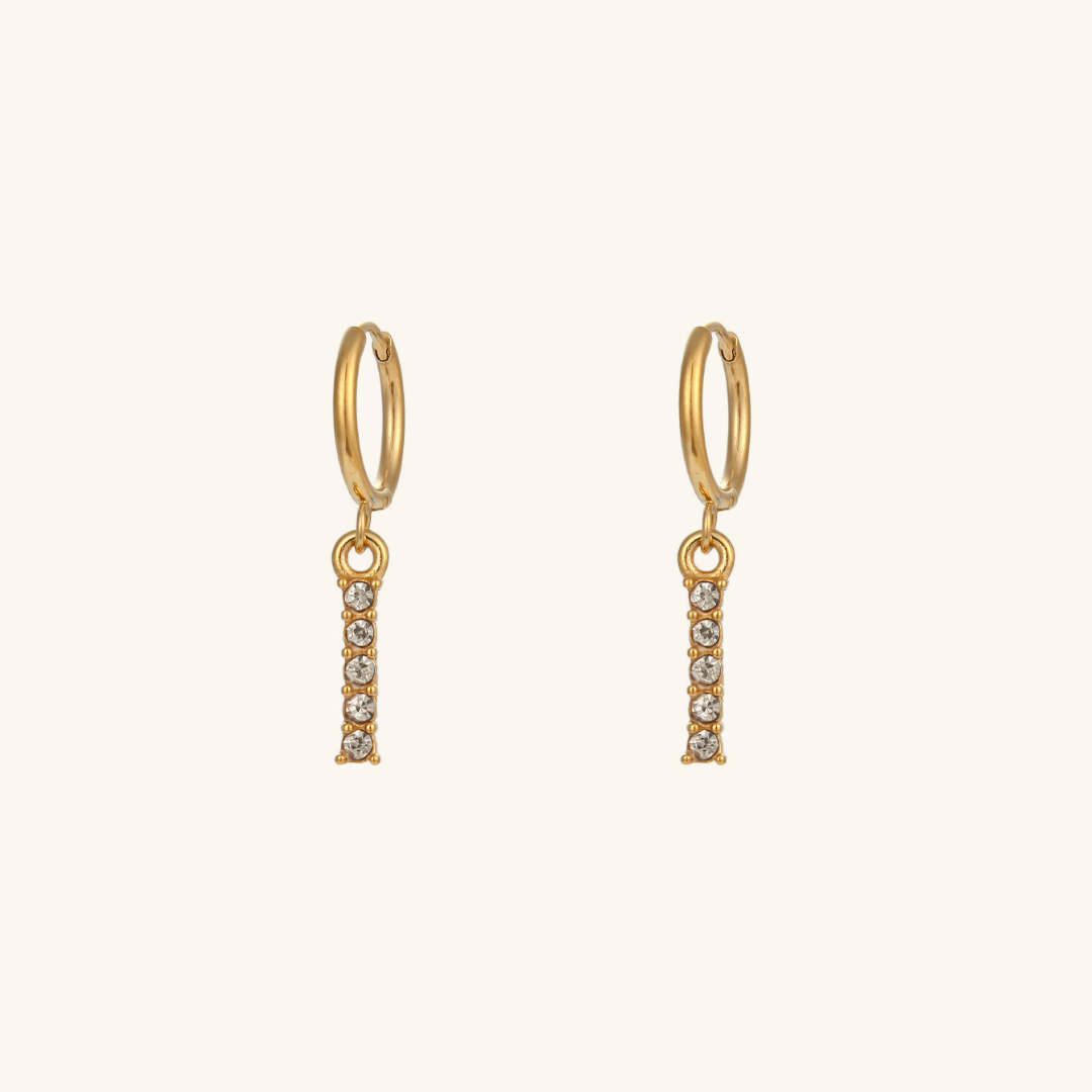 Wilhemina Initial Letter 18K Gold-Plated Stainless Steel Earrings
