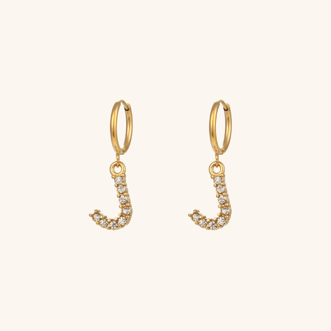 Wilhemina Initial Letter 18K Gold-Plated Stainless Steel Earrings