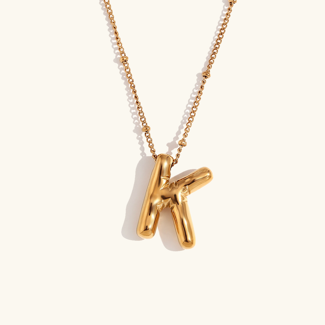 Balloon Initial 18K Gold-Plated Stainless Steel Necklace