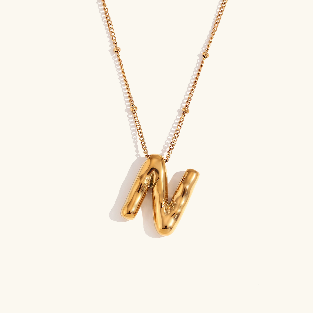 Balloon Initial 18K Gold-Plated Stainless Steel Necklace