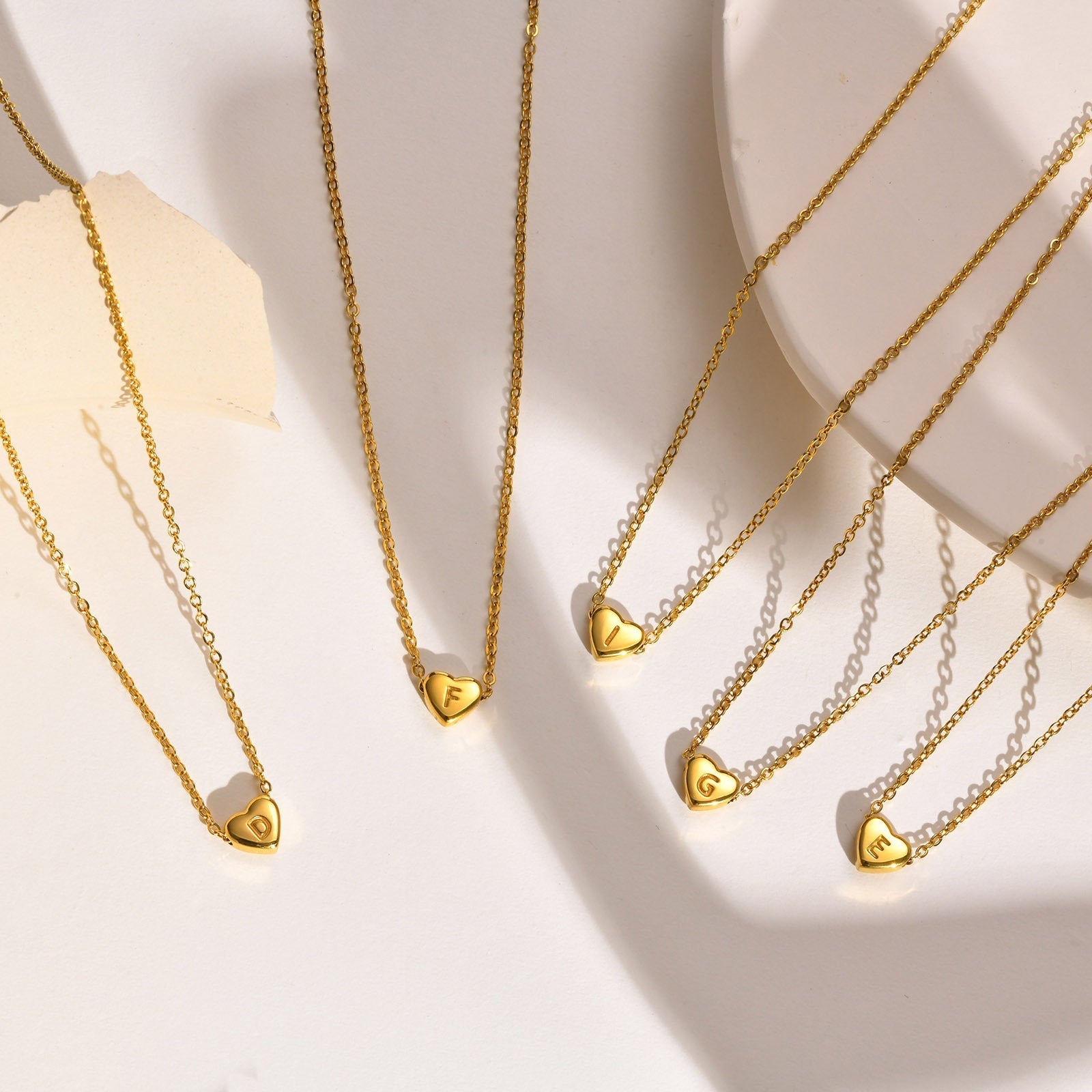 Heart Initial 18K Gold-Plated Stainless Steel Necklace
