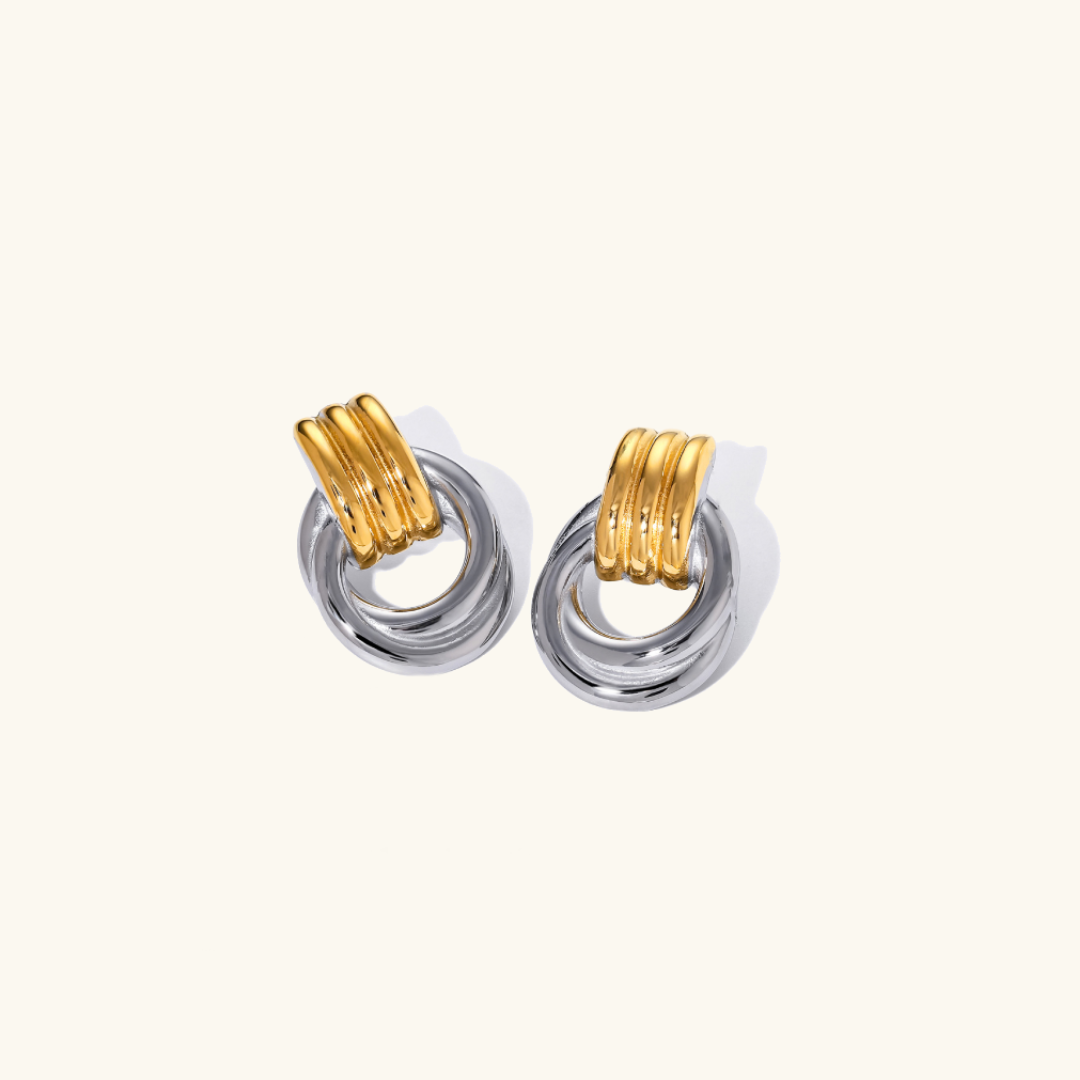 Luna Layered 18K Gold-Plated Stainless Steel Hoop Earrings
