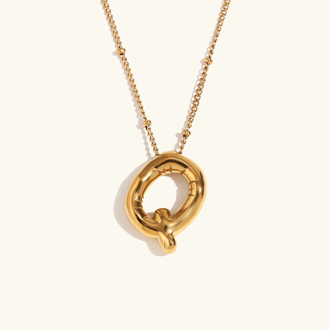 Balloon Initial 18K Gold-Plated Stainless Steel Necklace