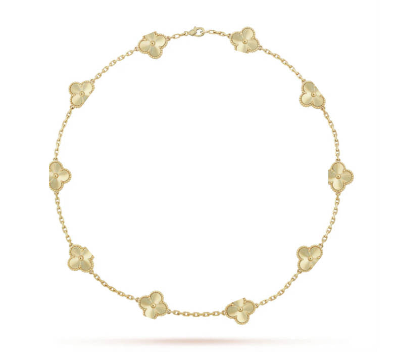 Clover Leaf Necklace, 925 Silver, 18K Gold Plated, 10 Motifs - image 2 of 9