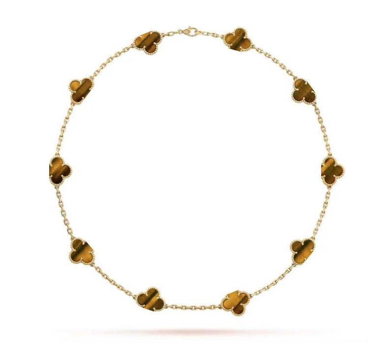 Clover Leaf Necklace, 925 Silver, 18K Gold Plated, 10 Motifs - image 7 of 9