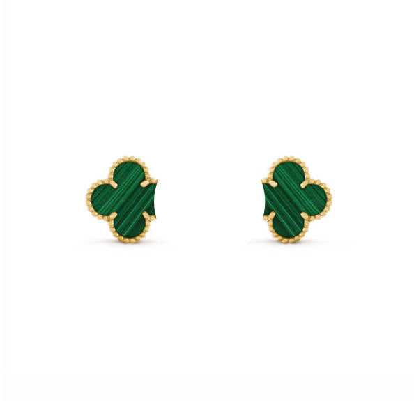 Clover Leaf Earstuds,925 Silver, 18K Gold Plated - image 3 of 19