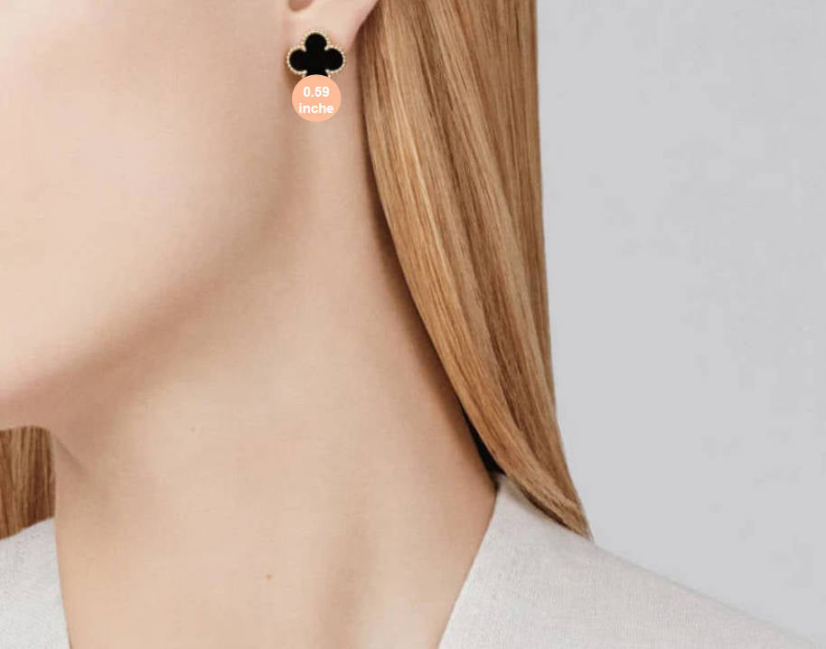 Clover Leaf Earstuds,925 Silver, 18K Gold Plated - image 17 of 19