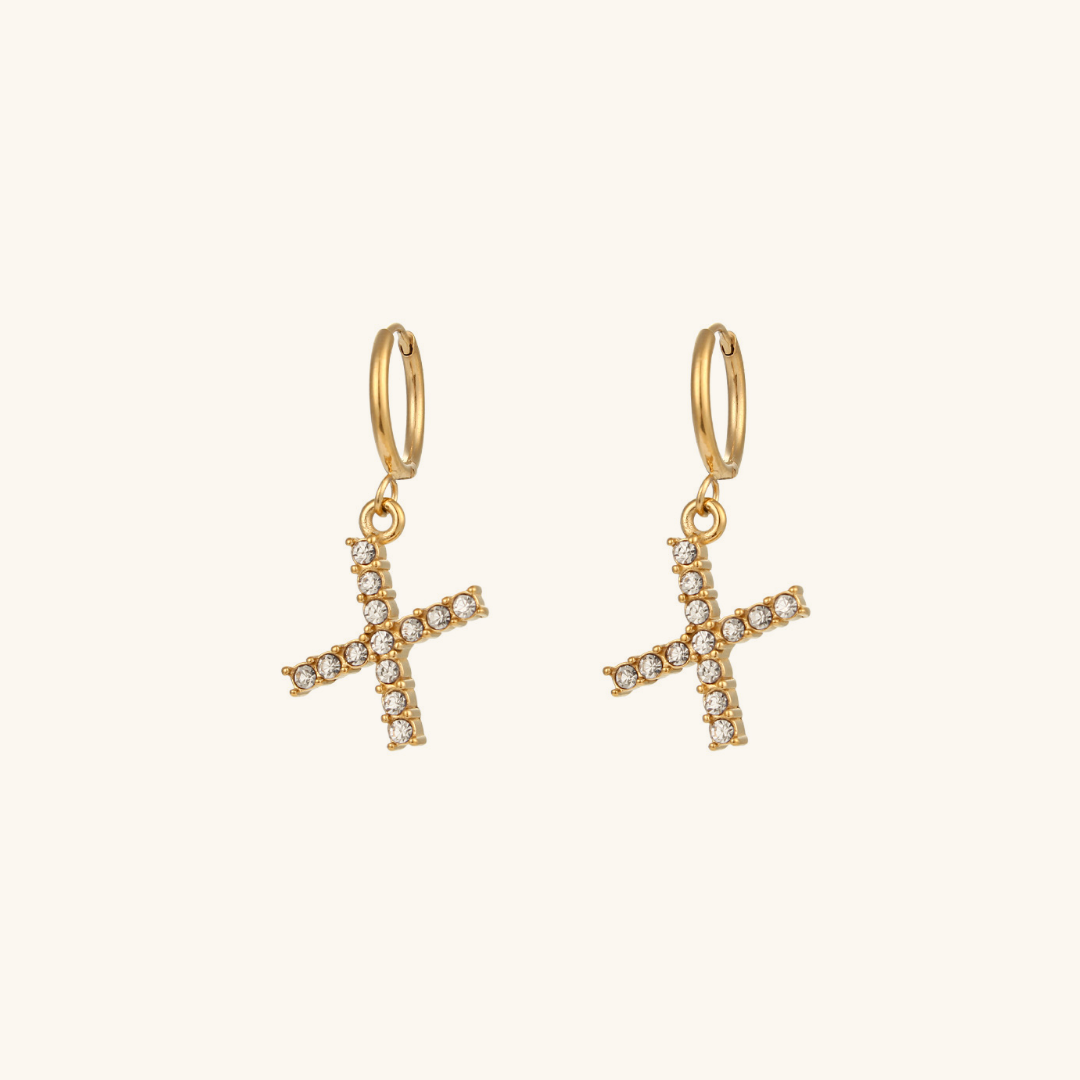 Wilhemina Initial Letter 18K Gold-Plated Stainless Steel Earrings