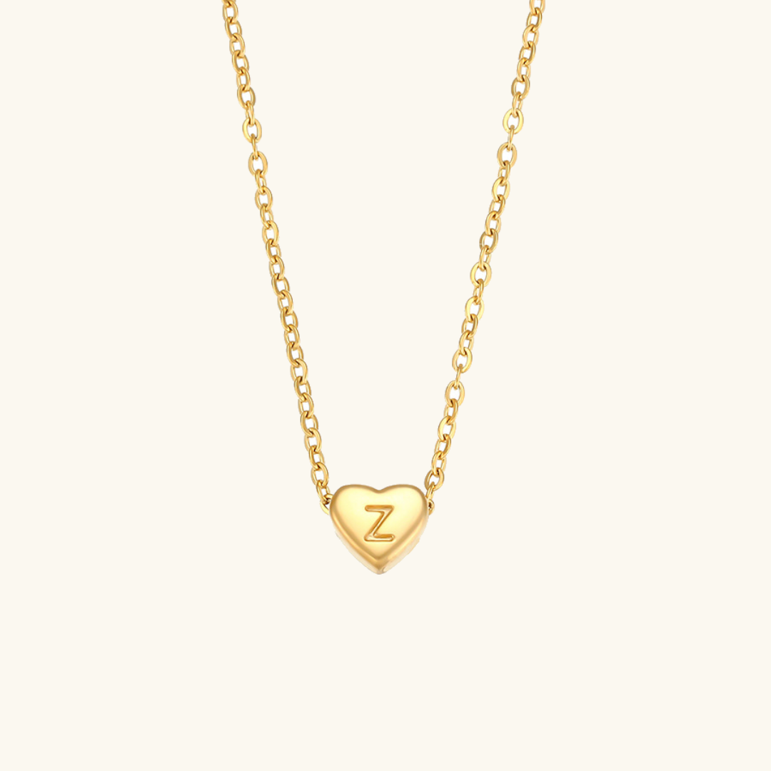 Heart Initial 18K Gold-Plated Stainless Steel Necklace