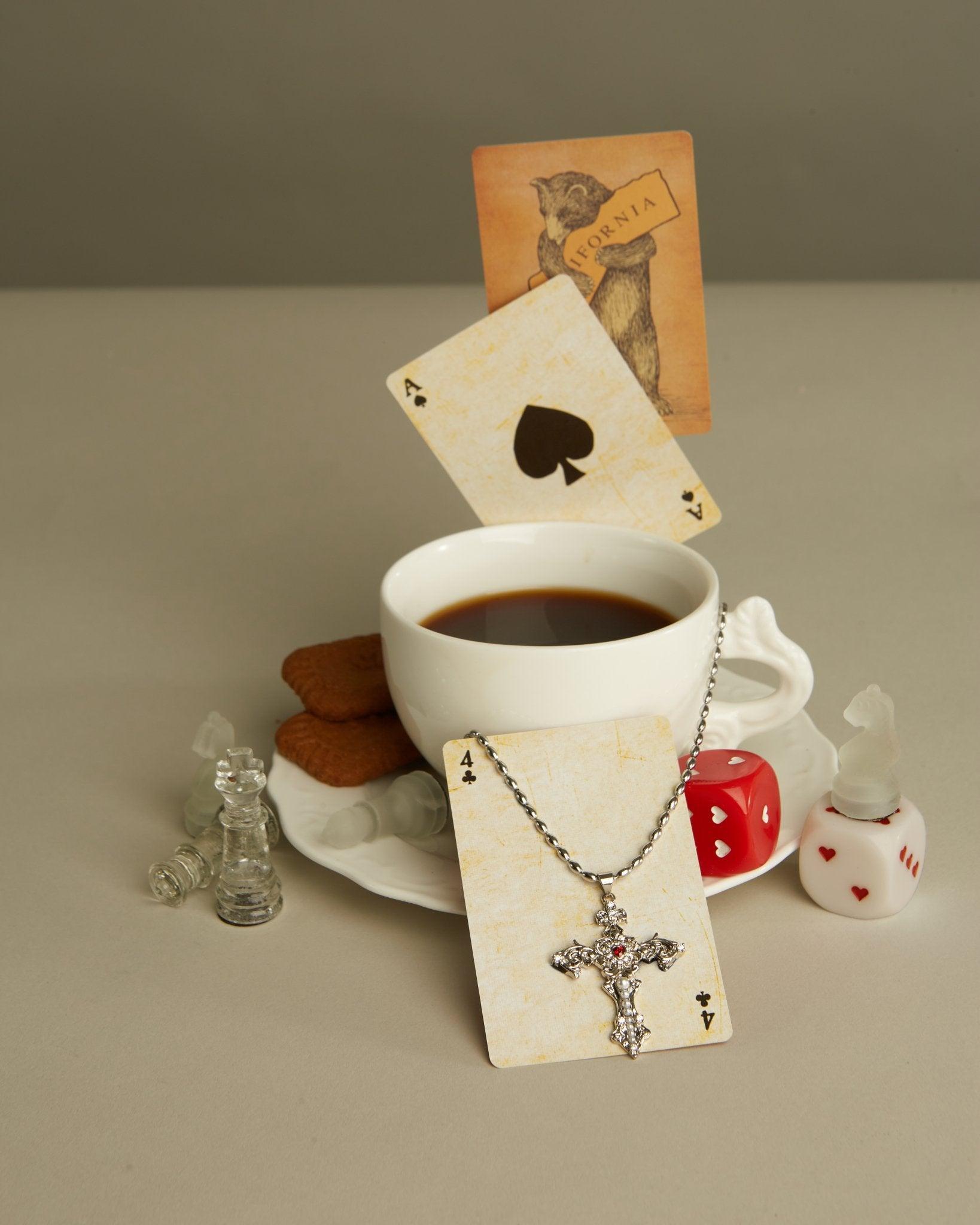 Aphrodite’s Song Black Layered Heart Cross Necklace