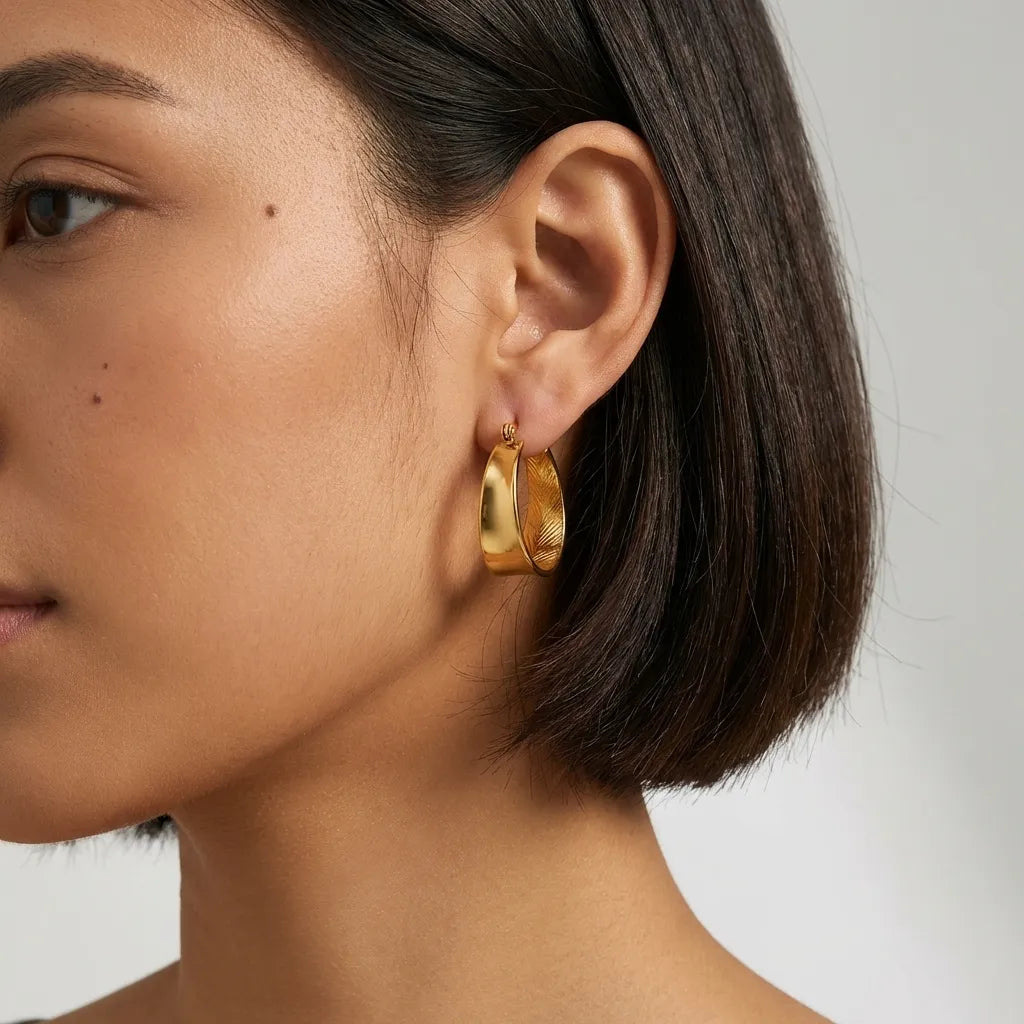 Lyla 18K Gold-Plated Stainless Steel Hoop Earrings
