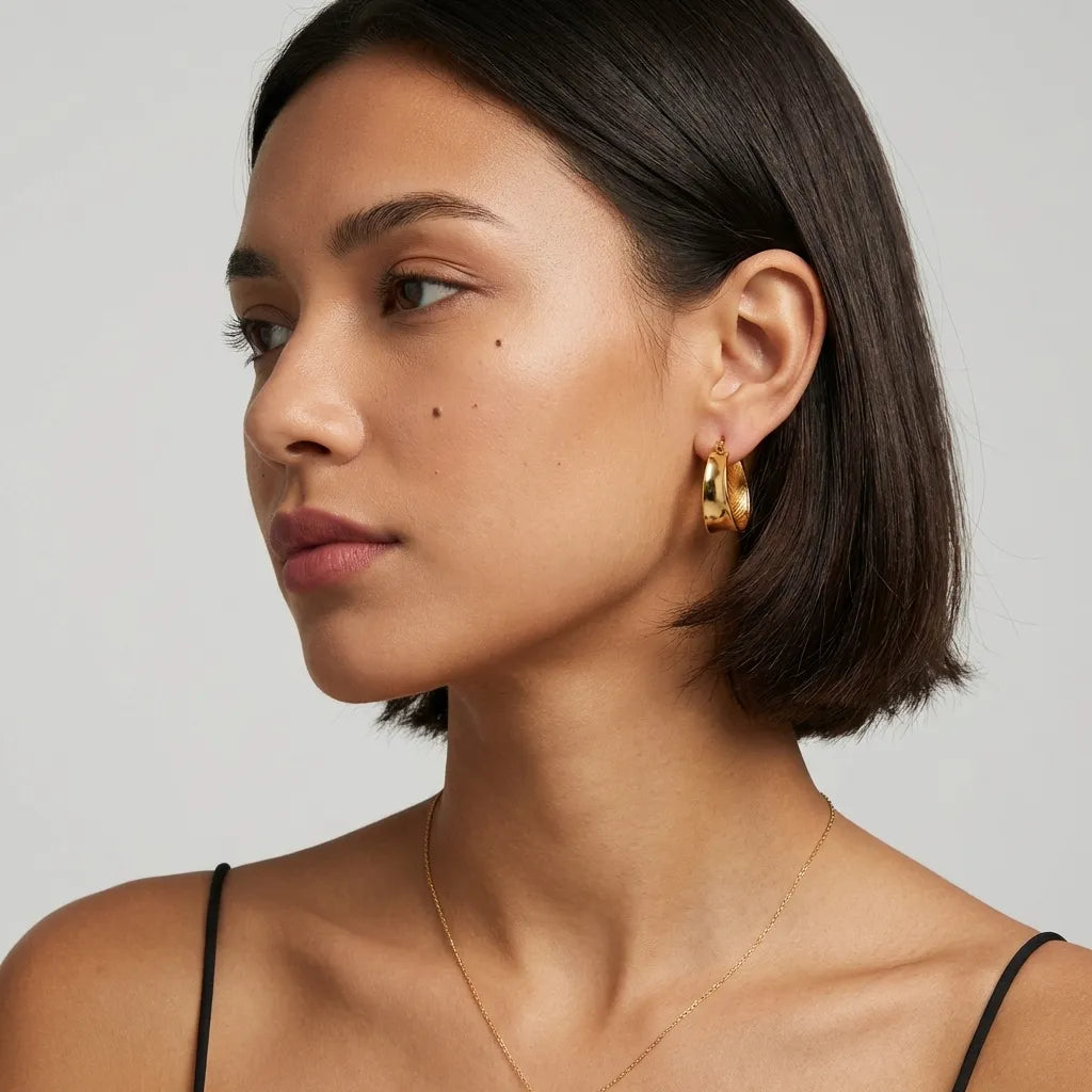 Lyla 18K Gold-Plated Stainless Steel Hoop Earrings