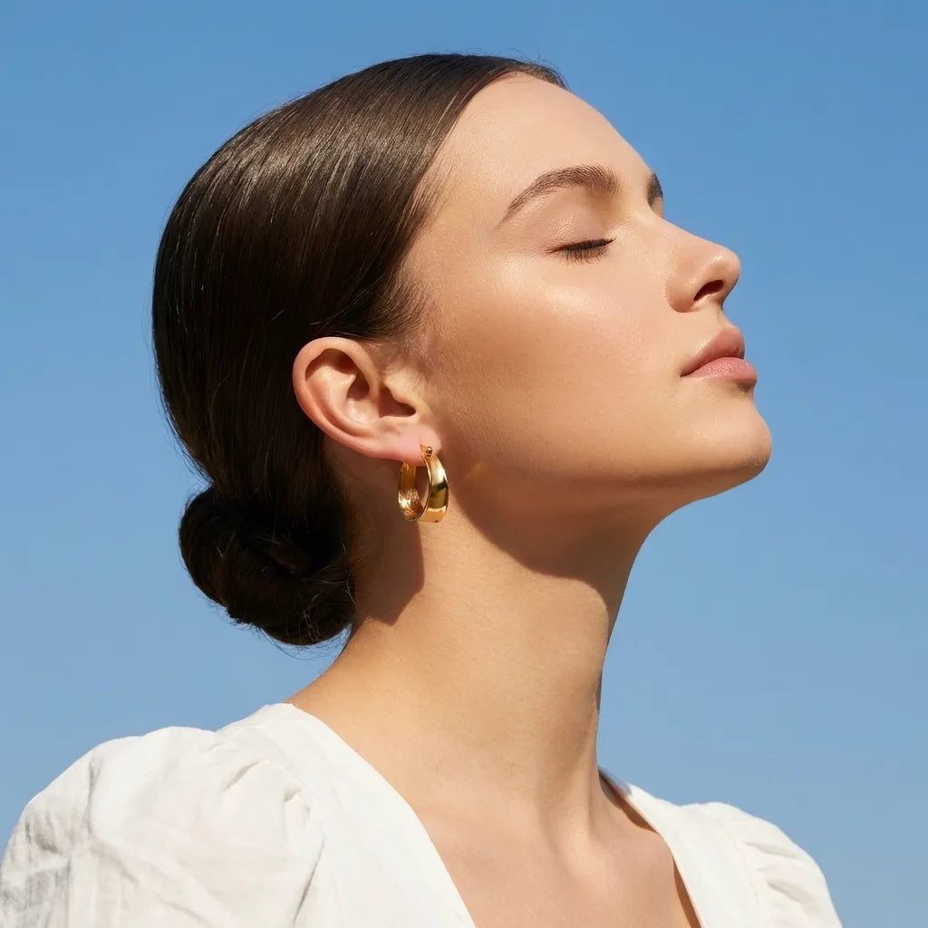Lyla 18K Gold-Plated Stainless Steel Hoop Earrings