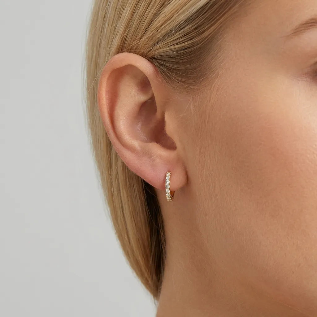 Alexandria Gold-Plated 925 Sterling Silver Huggie Earrings