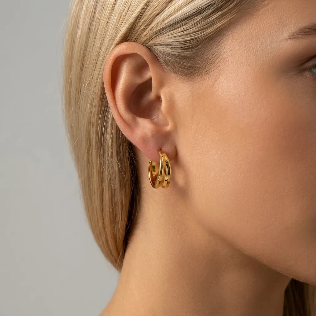 Emily Wave 18K Gold-Plated Stainless Steel Earrings