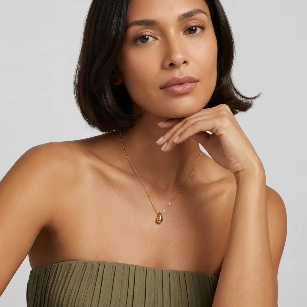 Sandra Drop 18K Gold-Plated Stainless Steel Necklace