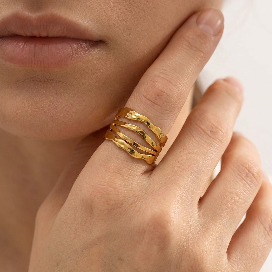 Cass 18K Gold-Plated Stainless Steel Ring
