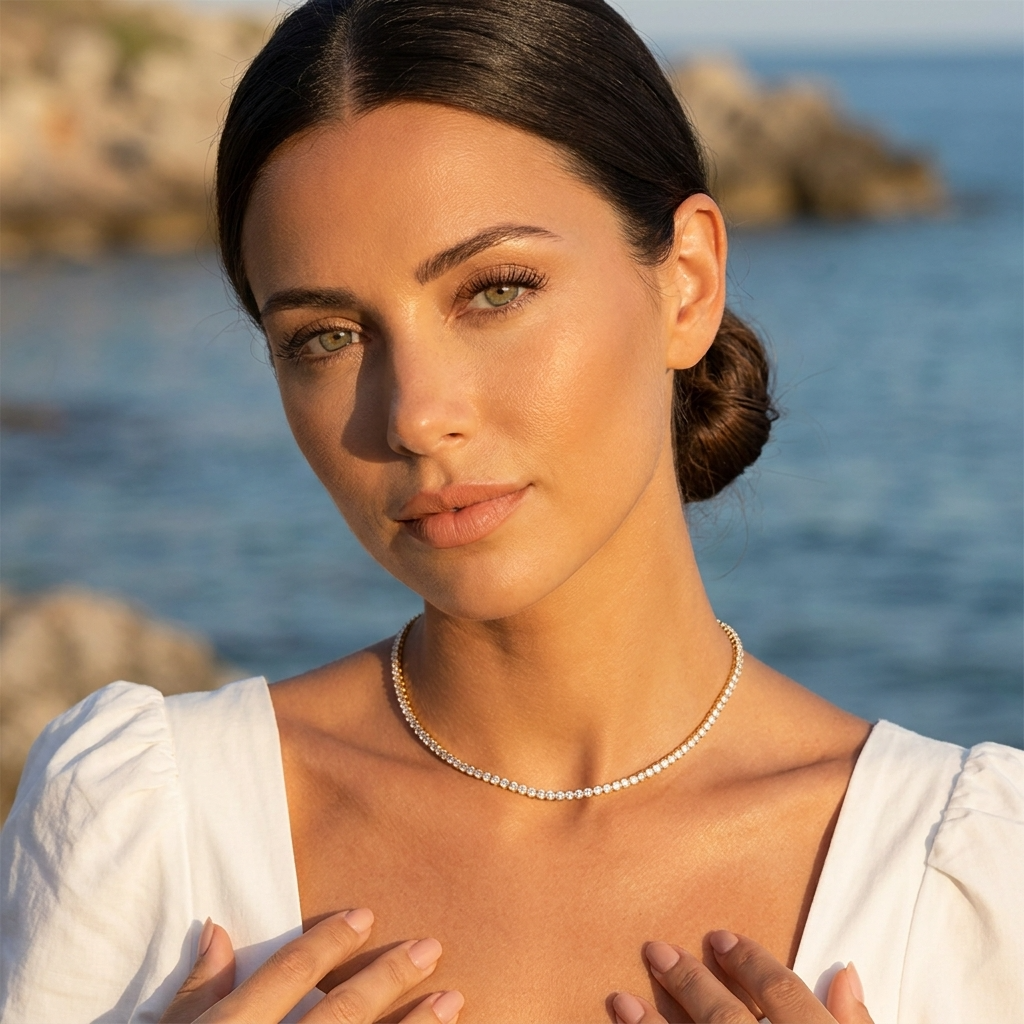 Isolde Tennis 18K Gold-Plated Stainless Steel Necklace