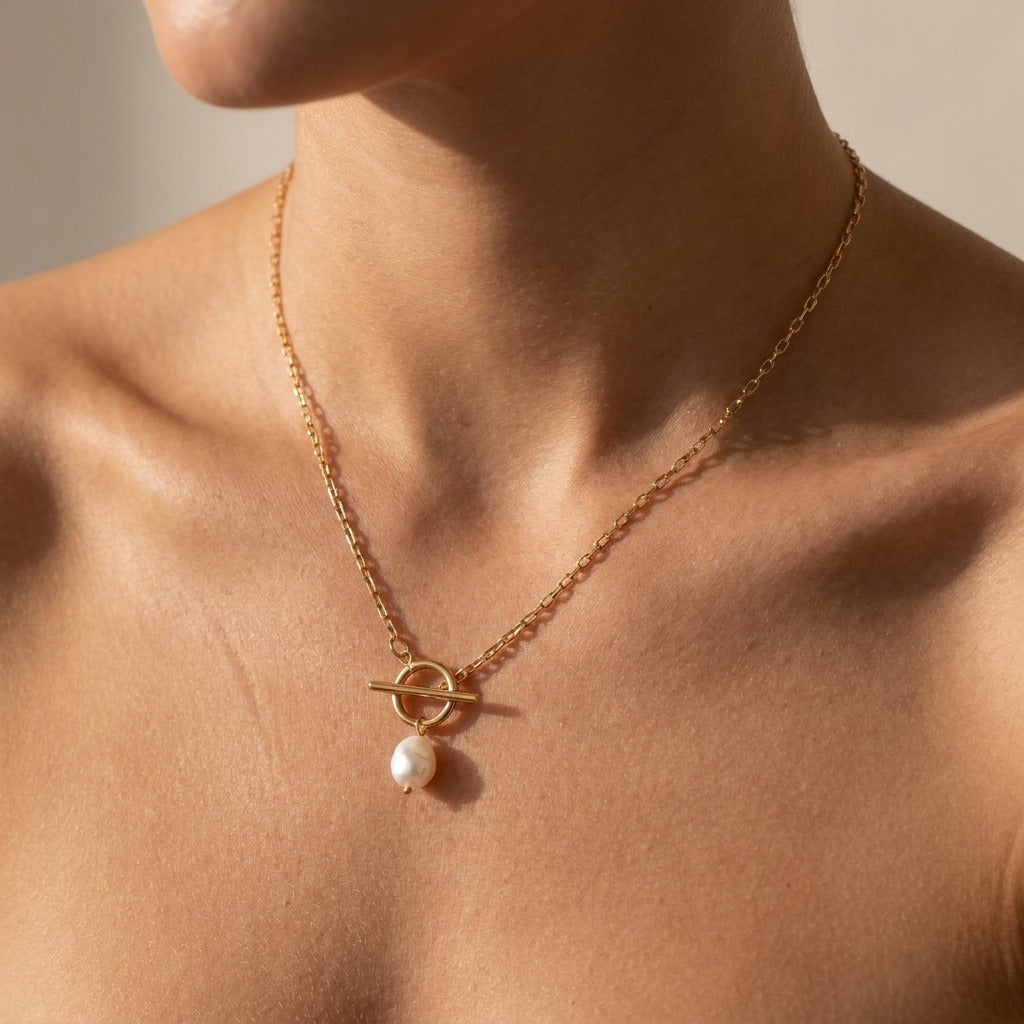 Ellen Pearl 18K Gold-Plated Stainless Steel Necklace