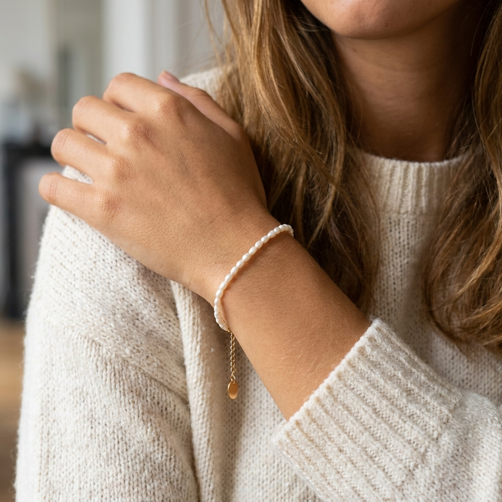 Olivia Pearl Stainless Steel Bracelet