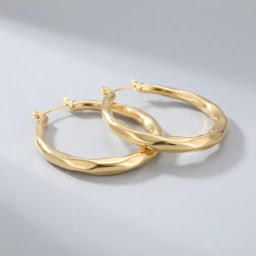 Aire 18K Gold-Plated Stainless Steel Hoop Earrings