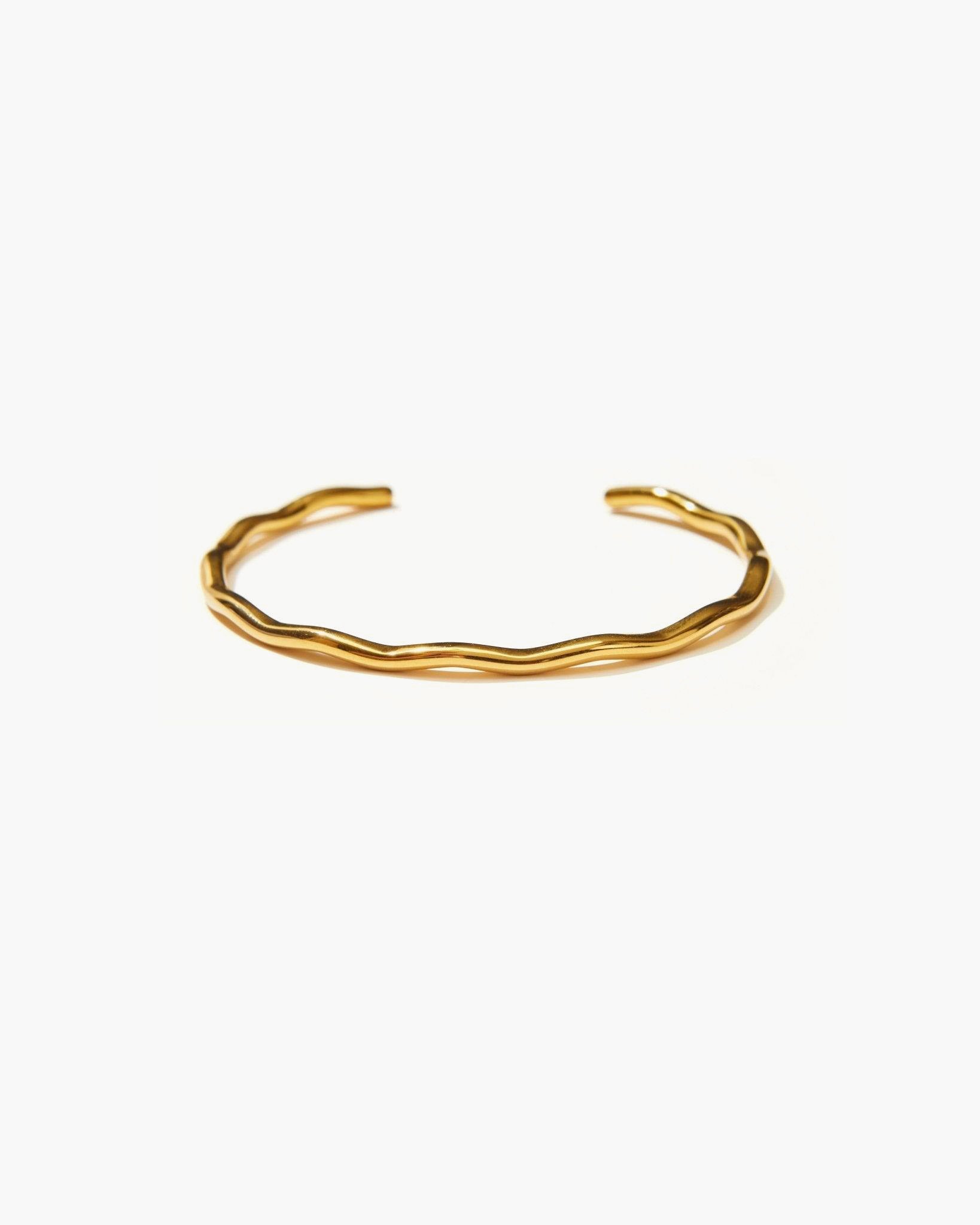 Golden Wave Stacked Bangle