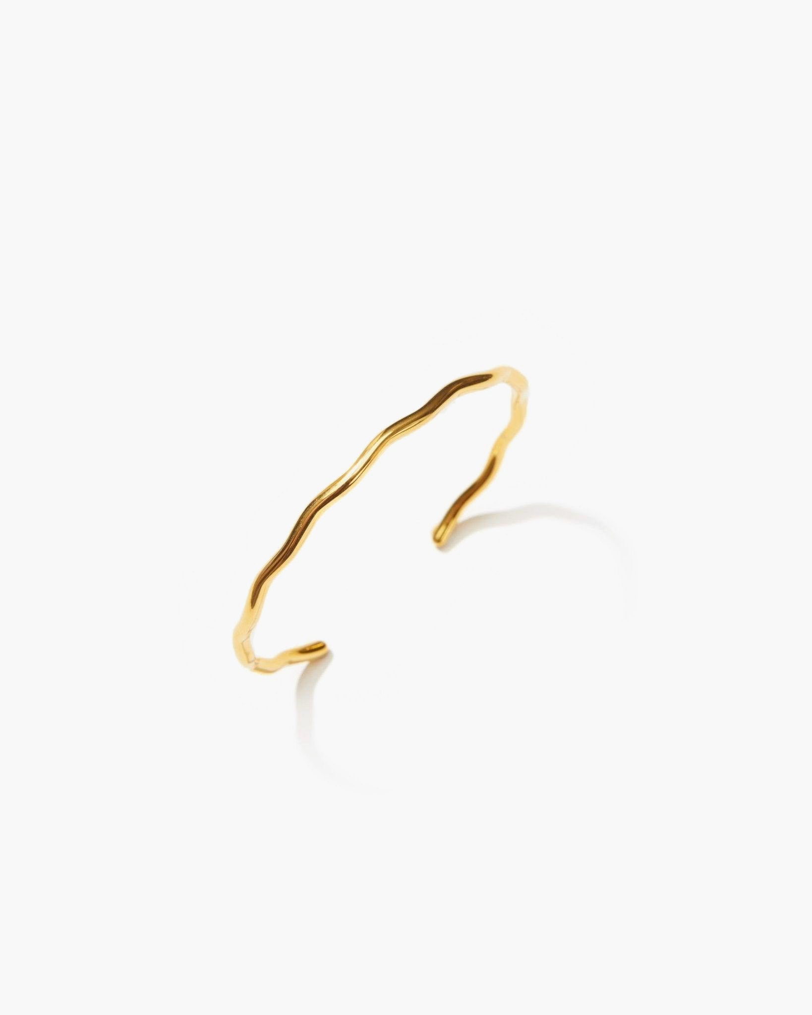 Golden Wave Stacked Bangle