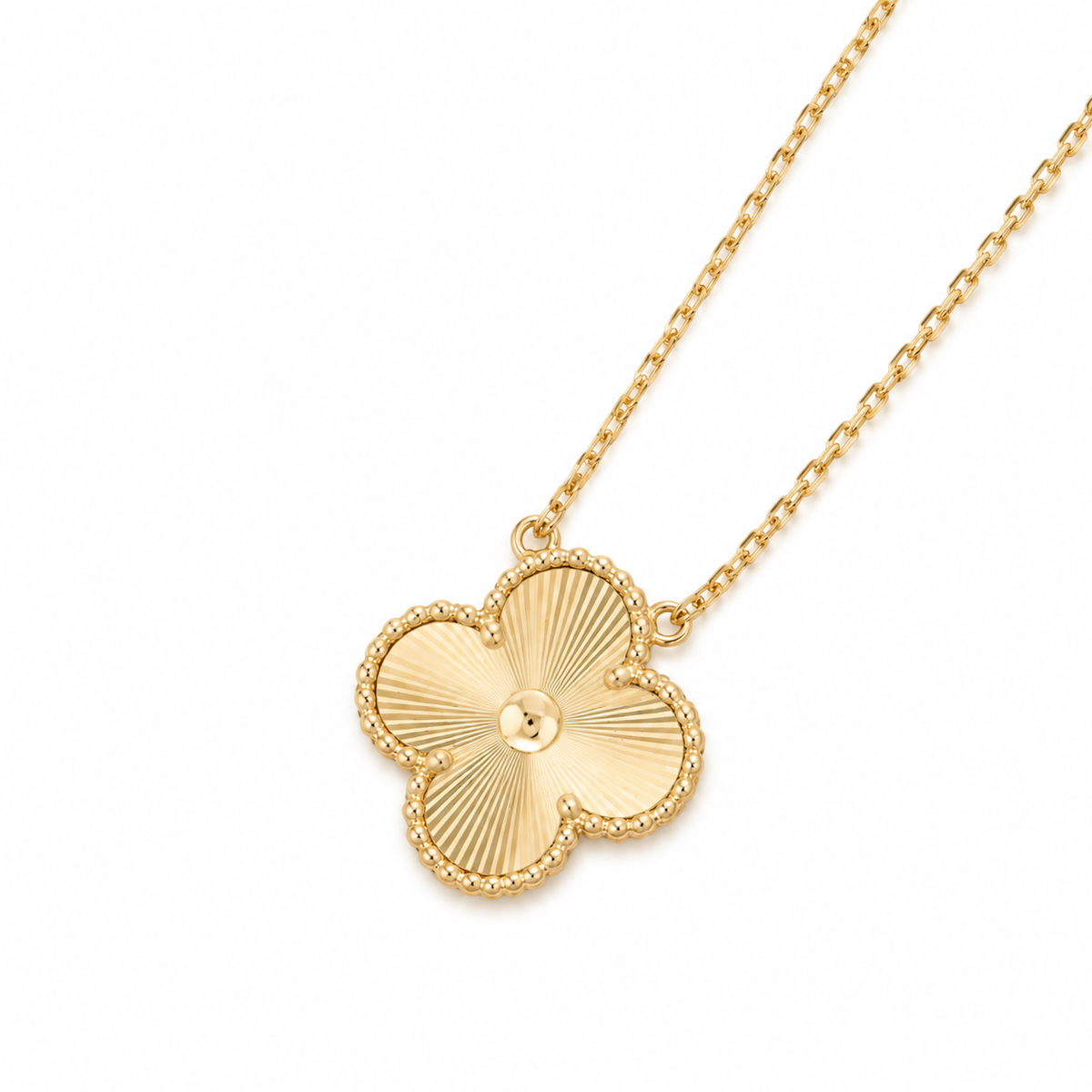 Clover Leaf Pendant Necklace in 18K Gold Plated Silver - image 4 of 22