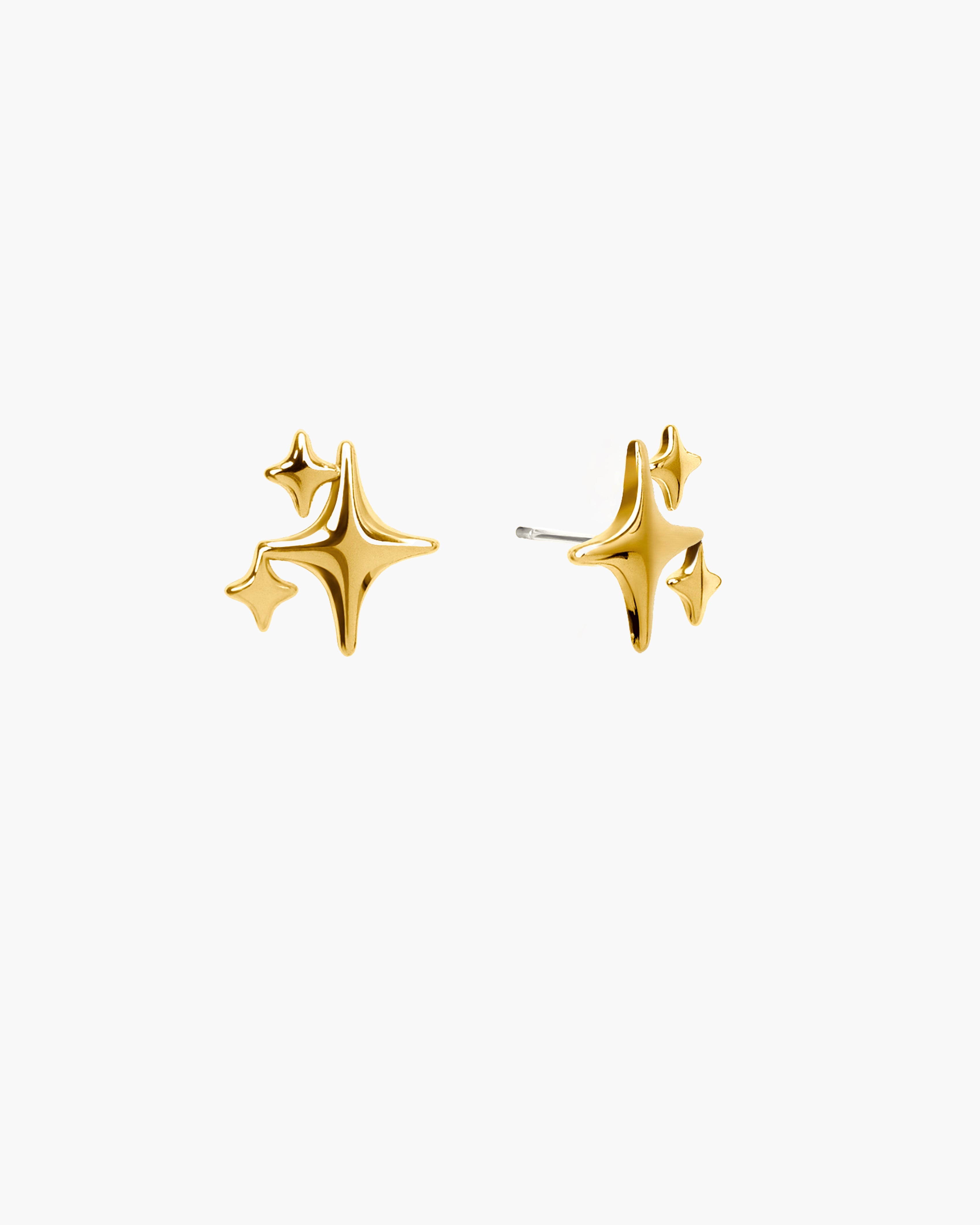 Sparkle Silver-Tone Star Stud Earrings