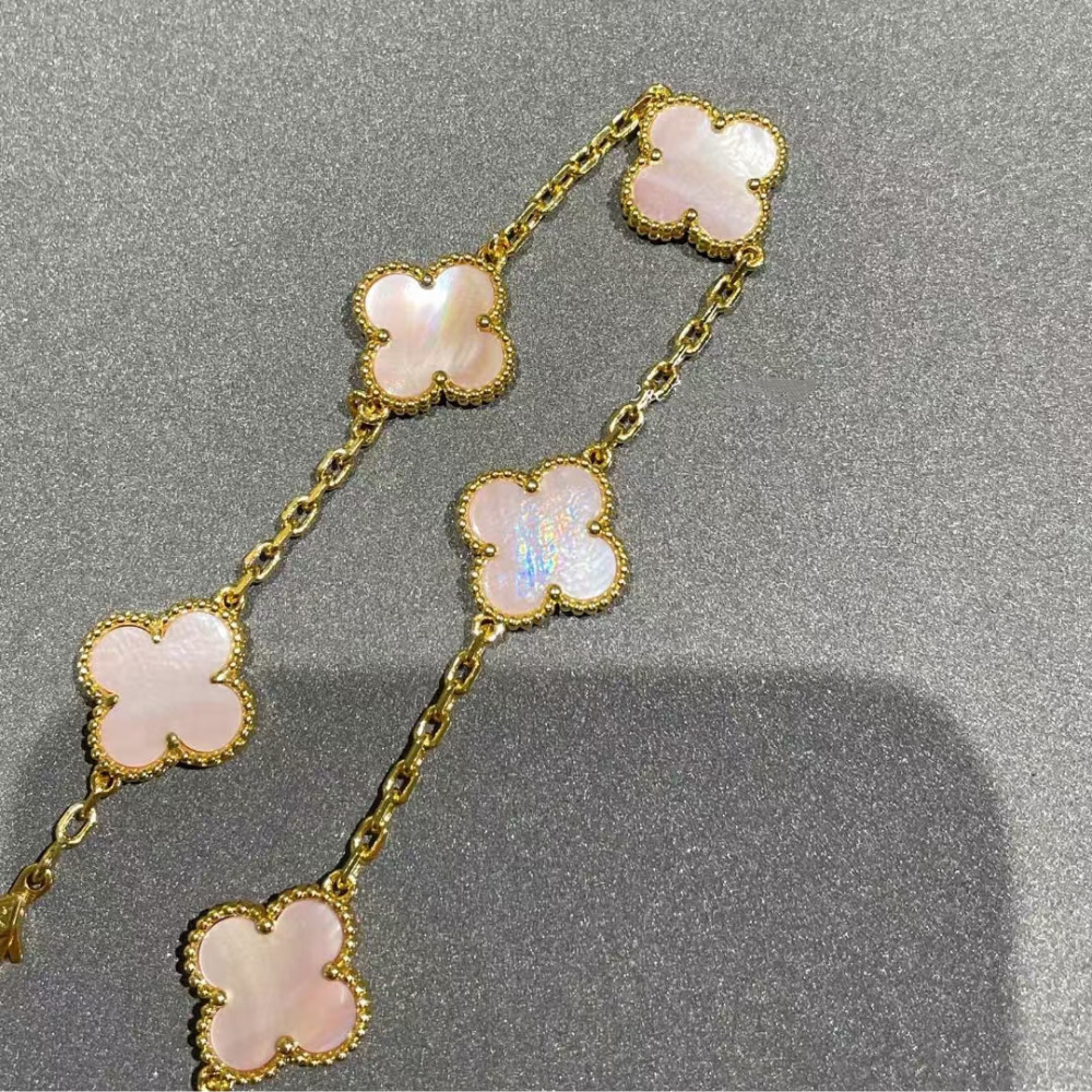 Clover Leaf Bracelet, 925 Silver, 18k Gold Plated - image 29 of 36