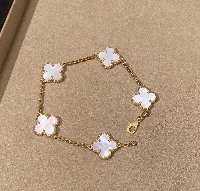 Clover Leaf Bracelet, 925 Silver, 18k Gold Plated - image 27 of 36