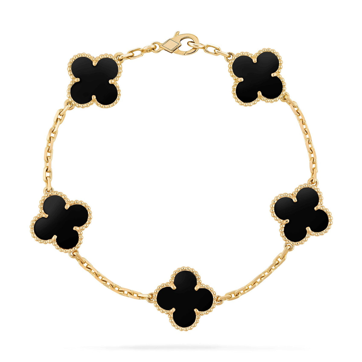 Clover Leaf Bracelet, 925 Silver, 18k Gold Plated - image 1 of 36