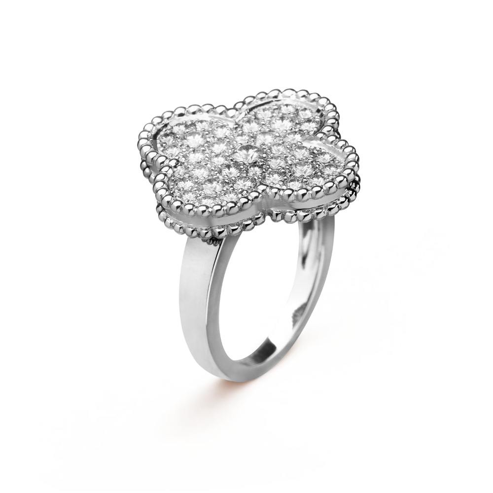 Clover Leaf Ring,925 Silver, 18k Gold Plated - image 18 of 19
