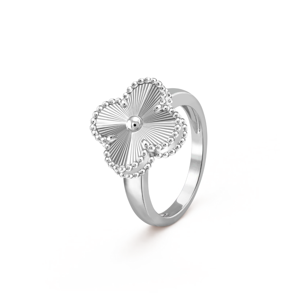 Clover Leaf Ring,925 Silver, 18k Gold Plated - image 12 of 19