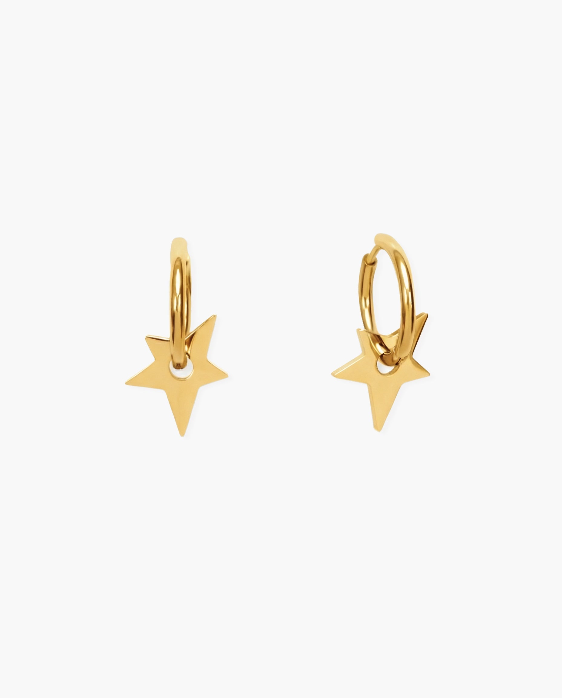 Star Silver-Tone Cross Charm Earrings