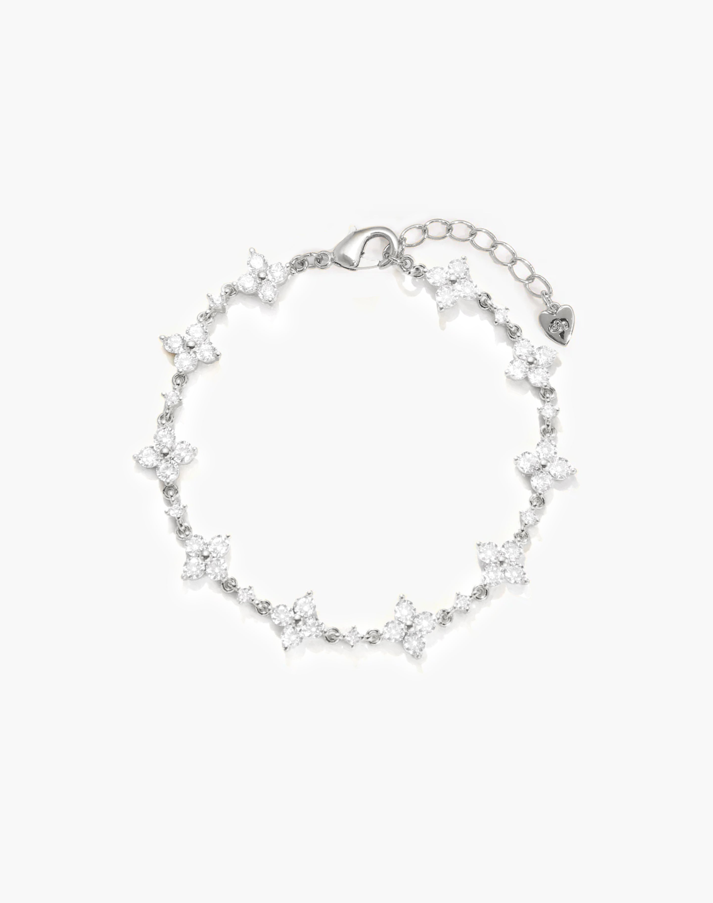 Sparkle Clover Silver-Tone Bracelet
